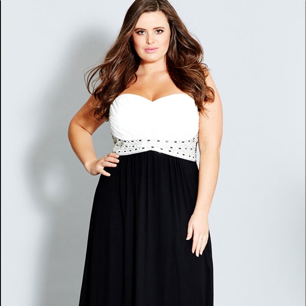 City chic formal strapless maxi